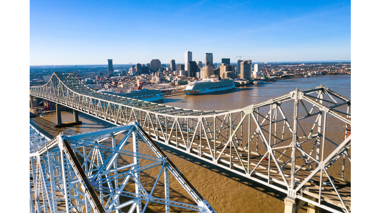 New Orleans Skyline Aerial View