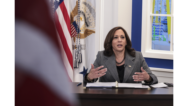 Vice President Harris Holds Roundtable With Labor Secretary Walsh And Federal Workers At The White House