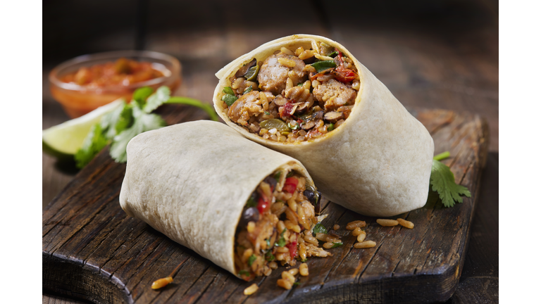 Mexican Rice and Chorizo Sausage Wrap