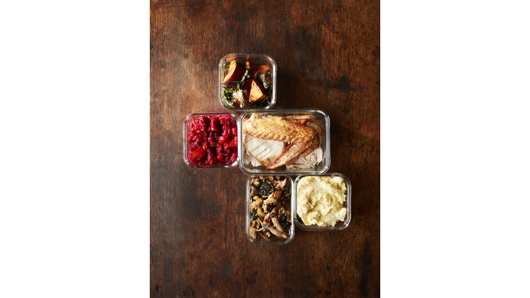 Thanksgiving Leftovers in Containers