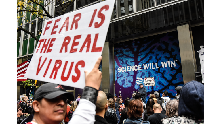 Anti-Vaccine Activists Protest In New York