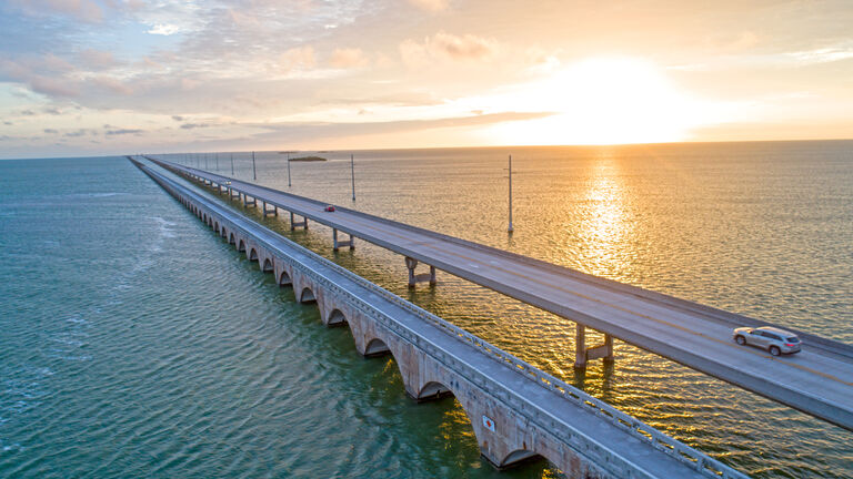 View From Florida Keys Tropical Road to Paradise