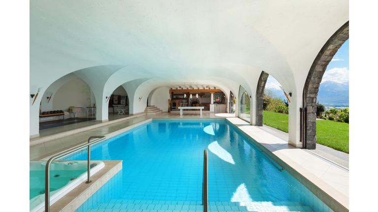 villa with  Indoor swimming pool