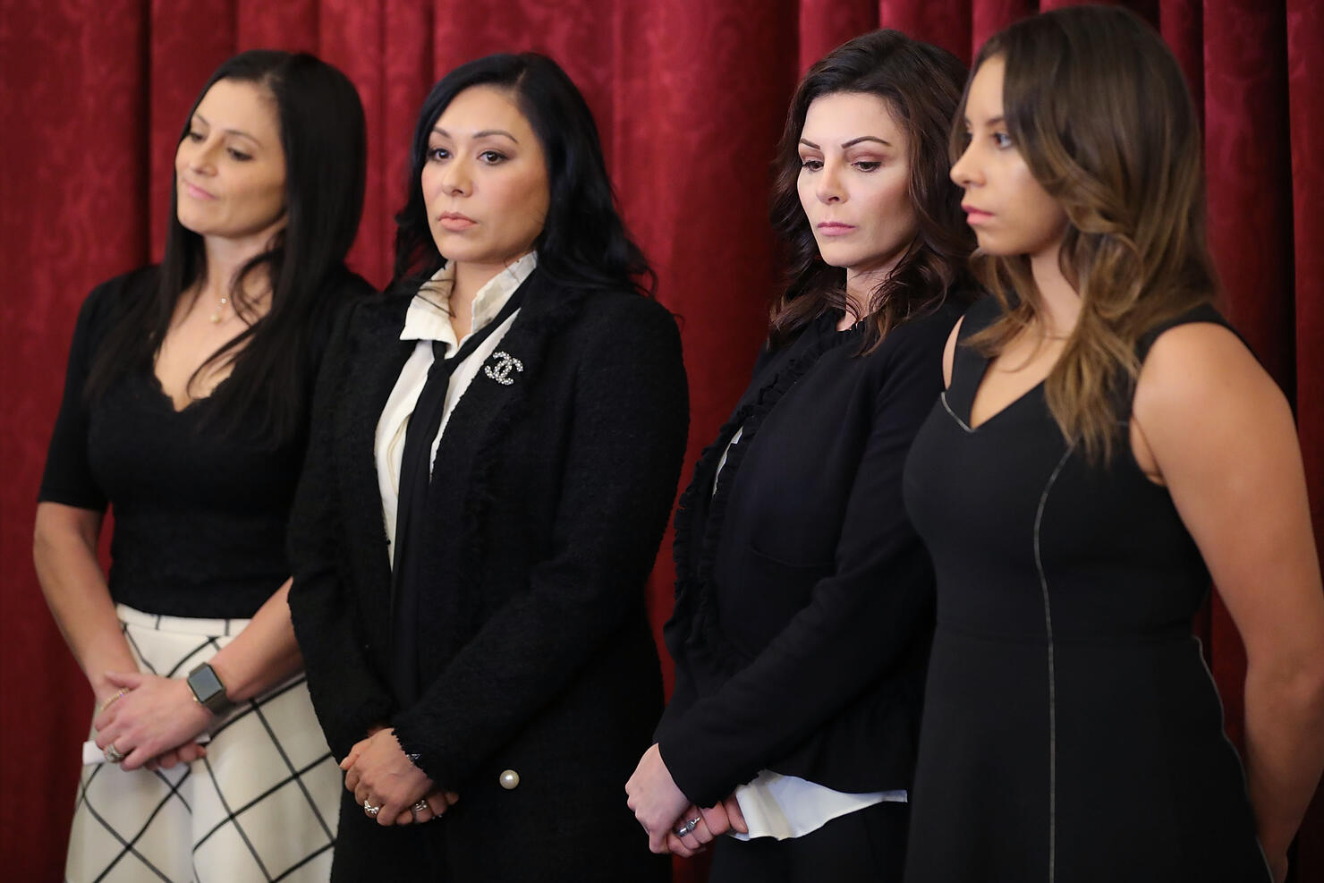 Sen. Feinstein Holds News Conf. With Sexual Abuse Survivors Of Dr. Larry Nassar