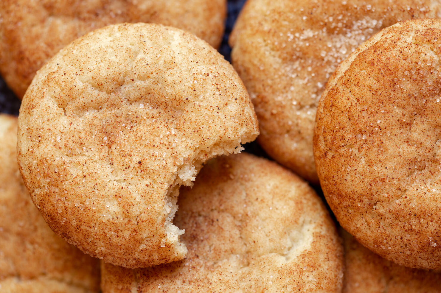 Close-up of snickerdoodle cookies