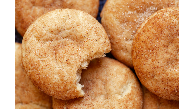 Close-up of snickerdoodle cookies