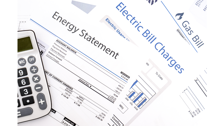 Energy efficiency concept and energy bill papers