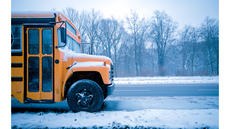 School bus at winter