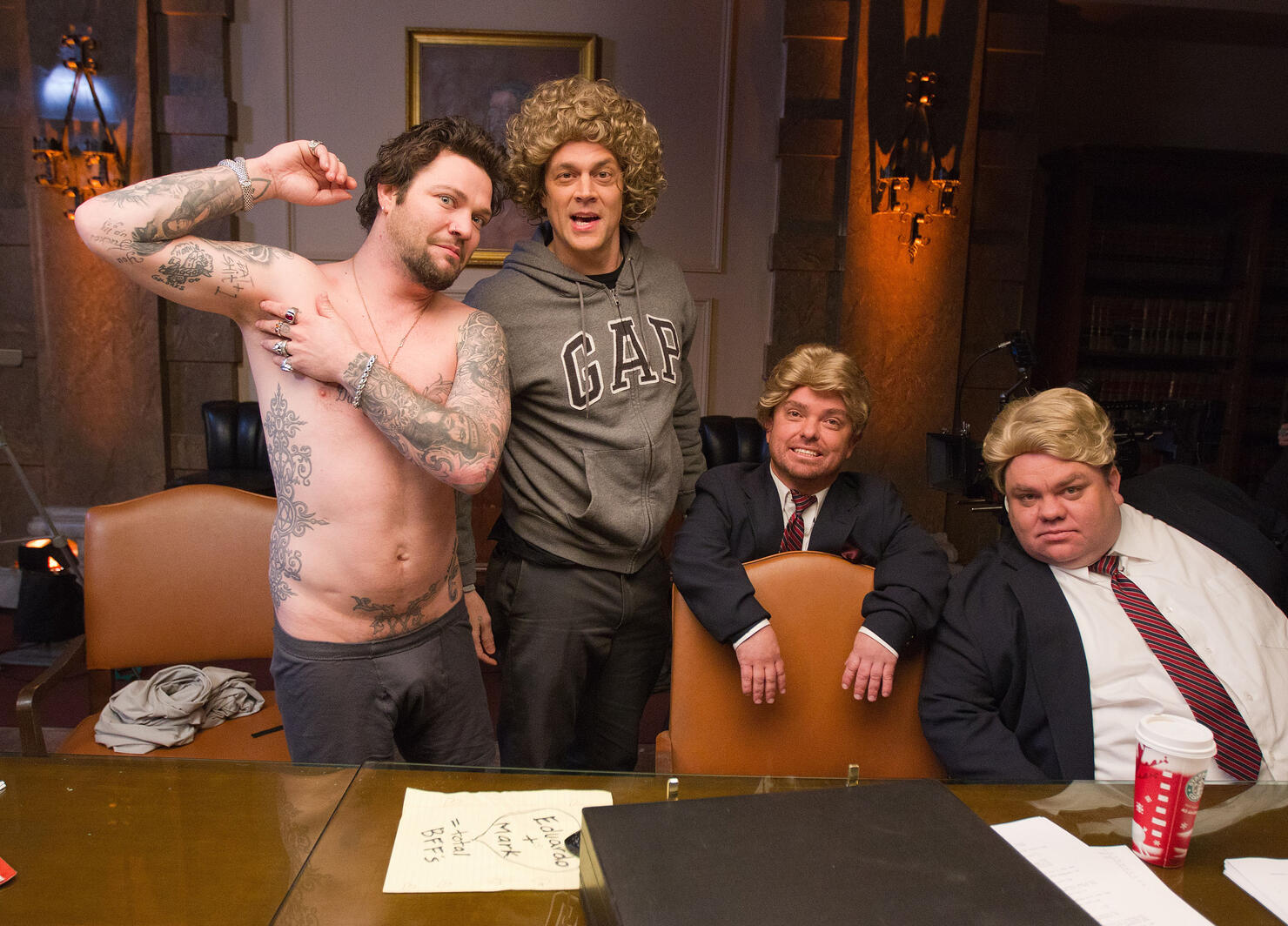 Behind The Scenes Of The Cast Of Jackass Spoofing The Best Picture Nominees For The 16th Annual Critics' Choice Movie Awards