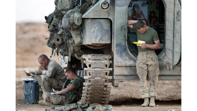 Marines Relax Near Al Kut, Iraq