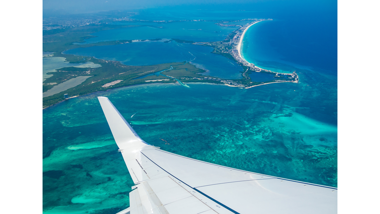 Plane over Cancun