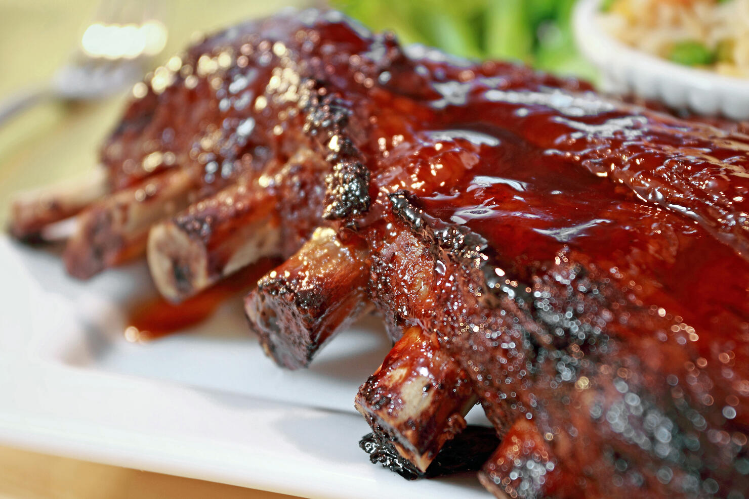 Rack of barbeque pork ribs