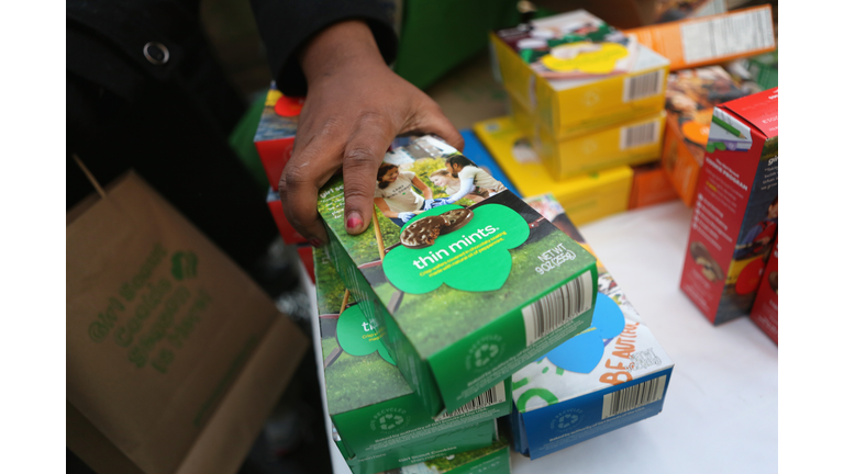 Girl Scouts Sell Cookies From Street Trucks In New York City