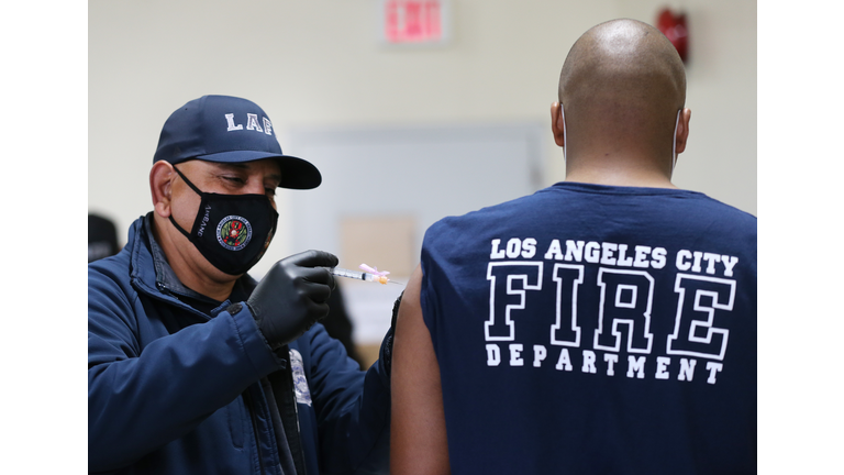 LA Firefighters Inoculated With Covid-19 Vaccine