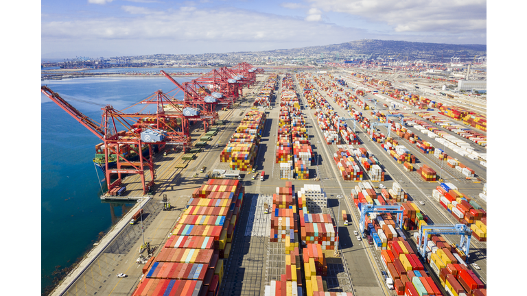 Aerial Port of Long Beach Container Yard