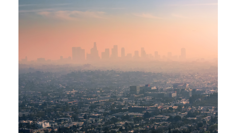 USA, California, Los Angeles, smog over Los Angeles