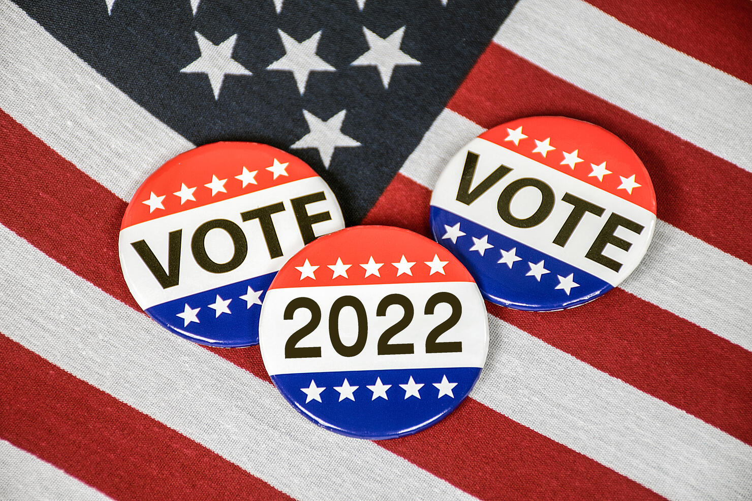 Election 2022 Campaign Pins on Flag