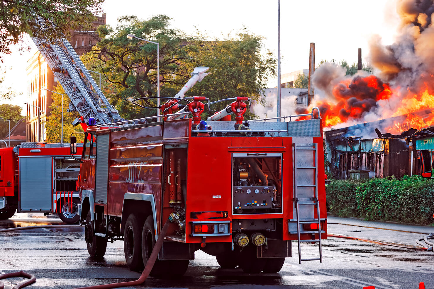 Fire in city