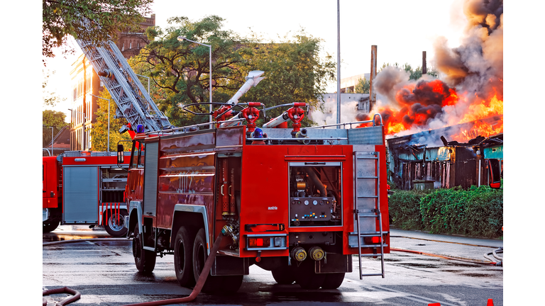 Fire in city