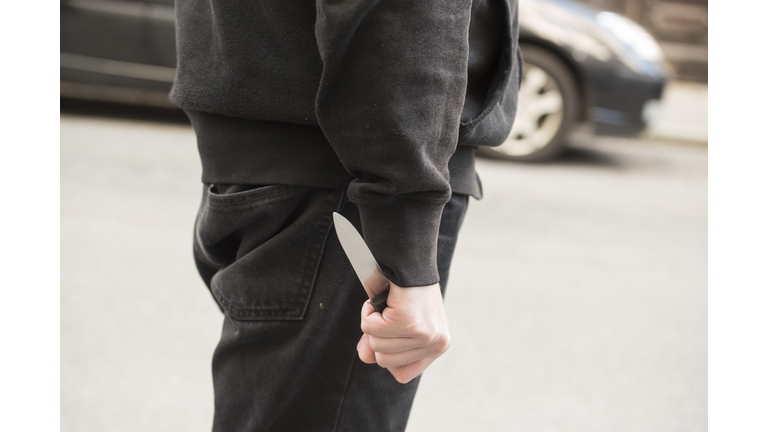 an attacker with a knife