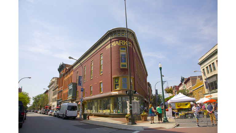 Corner building shaped life a flatiron, Troy, NY