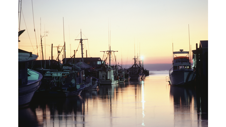 Harbour at sunset, Louisiana, USA