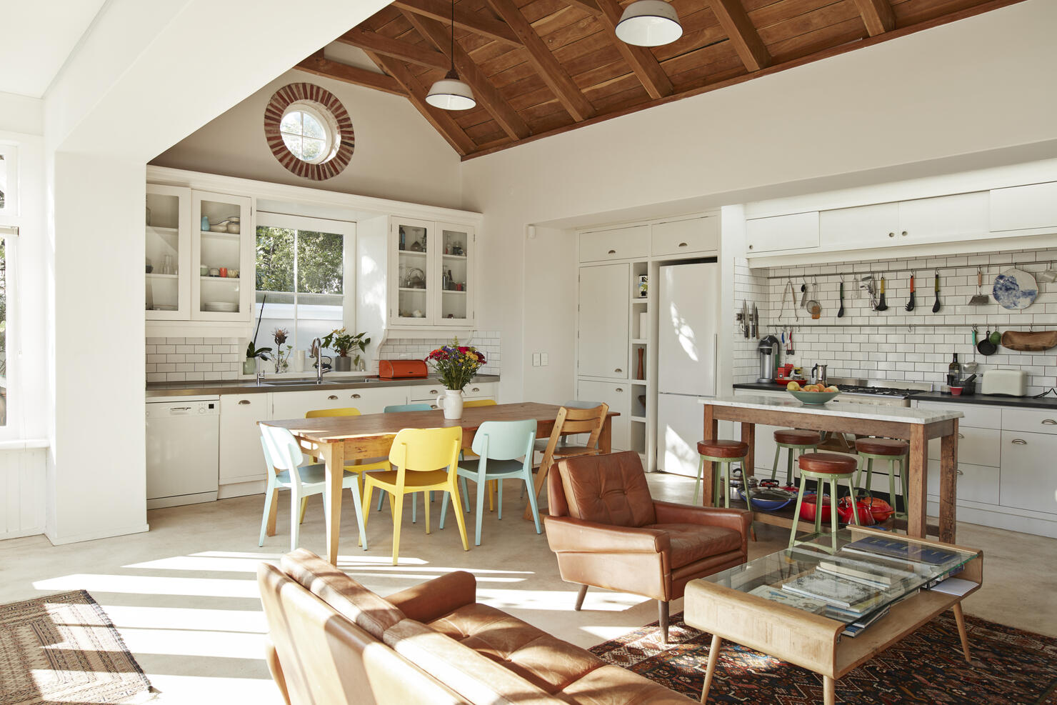 Interior of kitchen & living room at home
