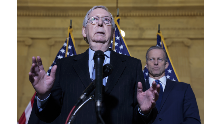 Senators Address The Media After Their Weekly Policy Luncheons