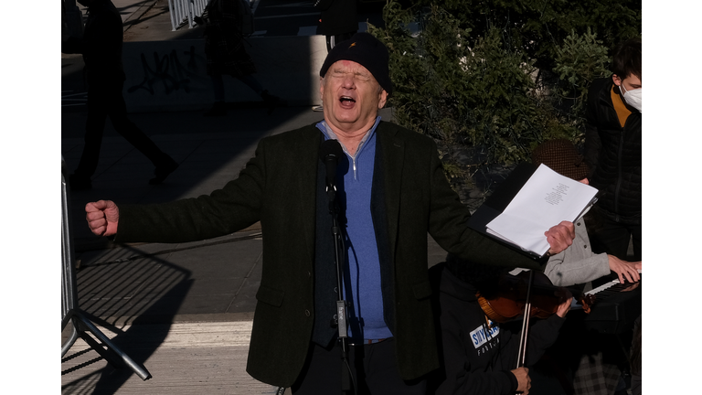 Bill Murray Promotes New Movie With Performance In Washington Square Park