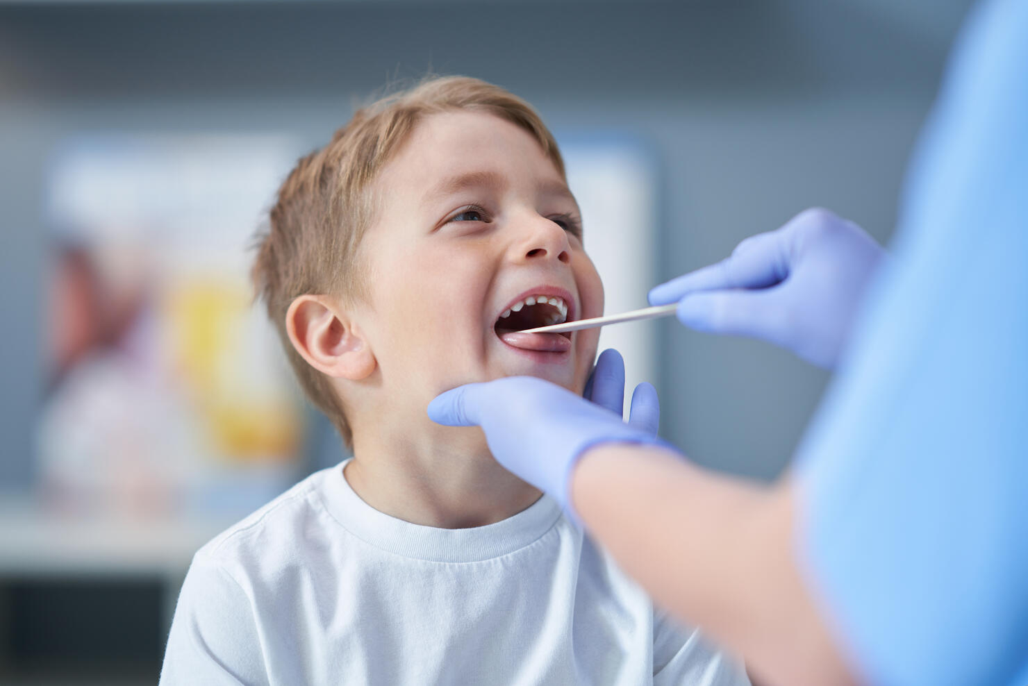 Portrait of adorable little boy having doctor's appointment