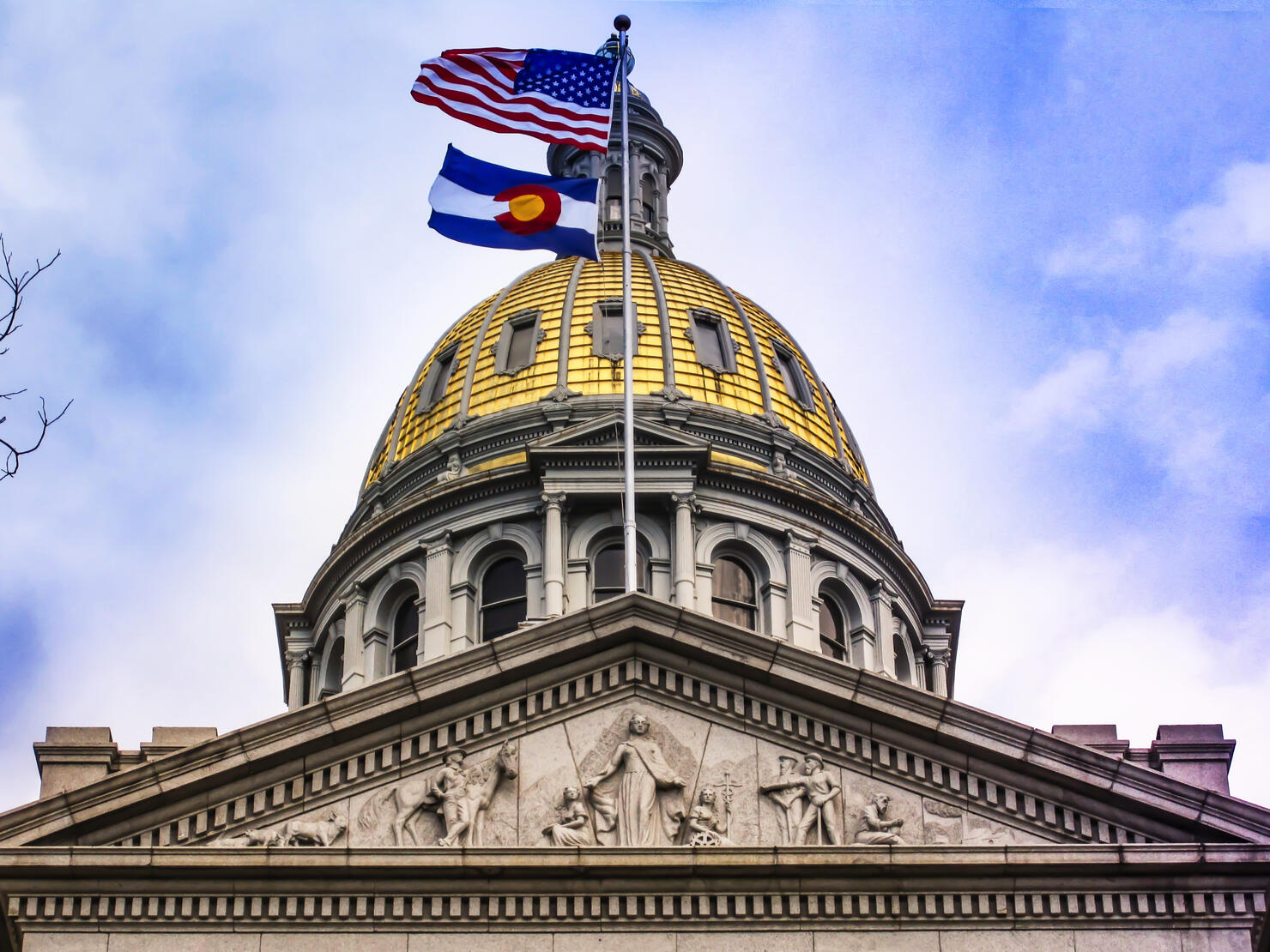 Golden Capitol Dome in Denver, Colorado