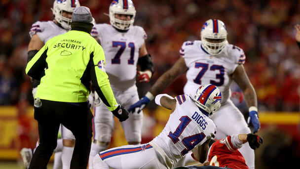 WATCH: Bills Star Levels Fan Who Ran Onto Field During Playoff Game