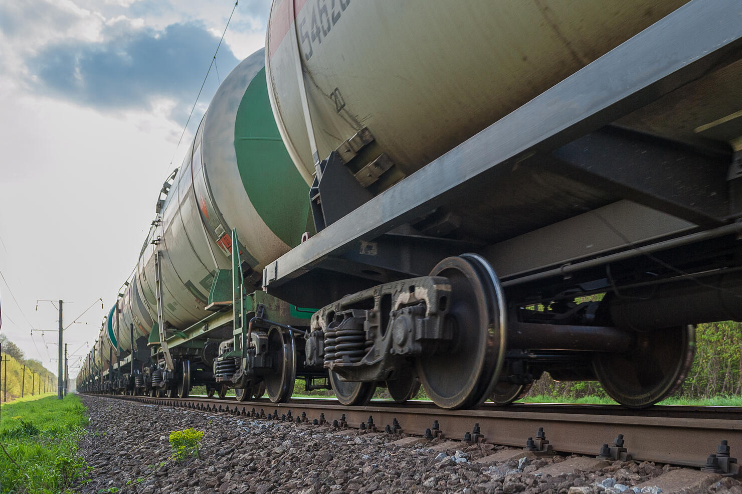 big tank wagons move on railways permanent track