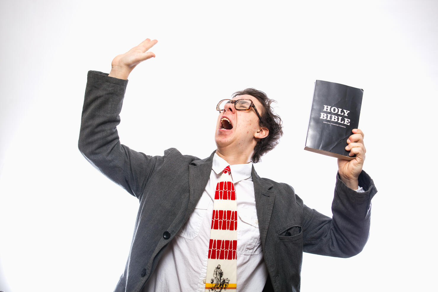 Funny Gospel Preacher Bible Holding Preaching Church Man
