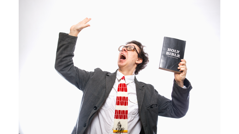 Funny Gospel Preacher Bible Holding Preaching Church Man