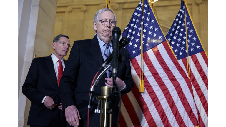 Senators Address The Media After Their Weekly Policy Luncheons