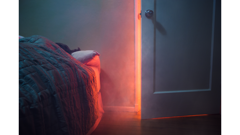 Fire Visible Through Bedroom Door