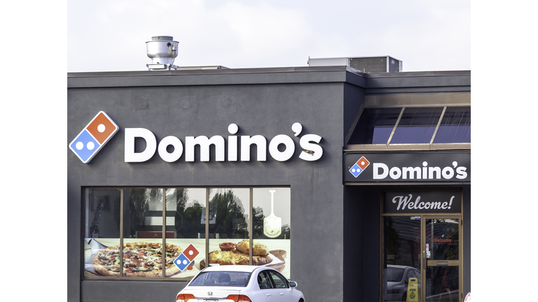 A Domino's Pizza restaurant in St. catharines, Ontario, Canada.
