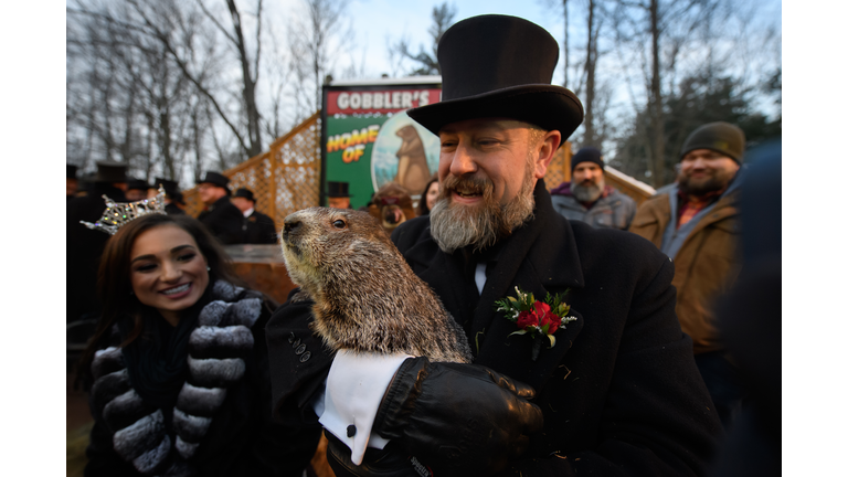Crowds Gather To See Punxsutawney Phil On Groundhog Day In Pennsylvania