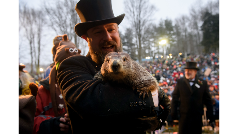 "Punxsutawney Phil"  Looks For His Shadow At Annual Groundhog Day Ritual In PA