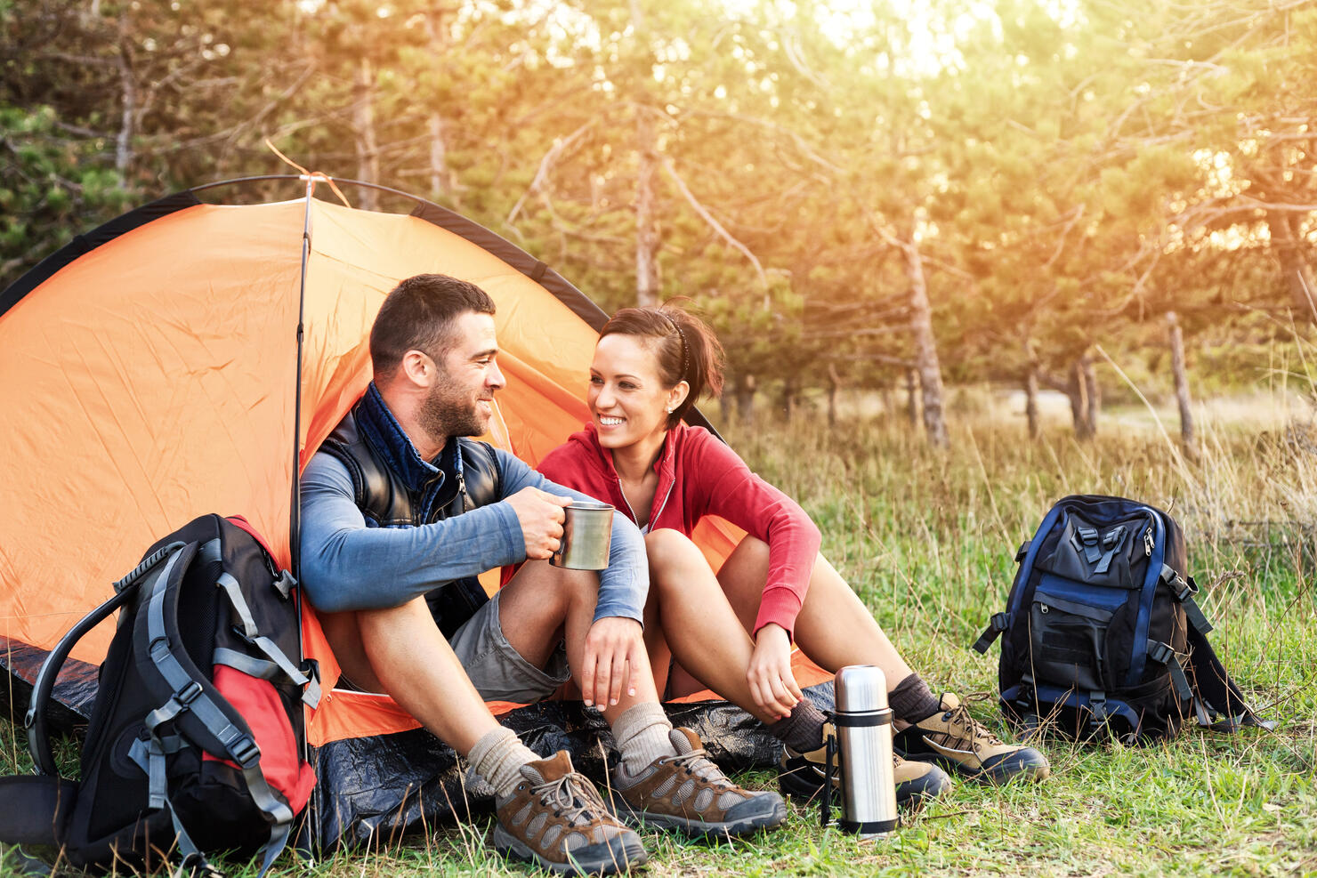 Couple camping