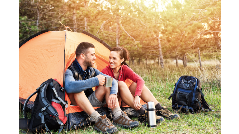 Couple camping