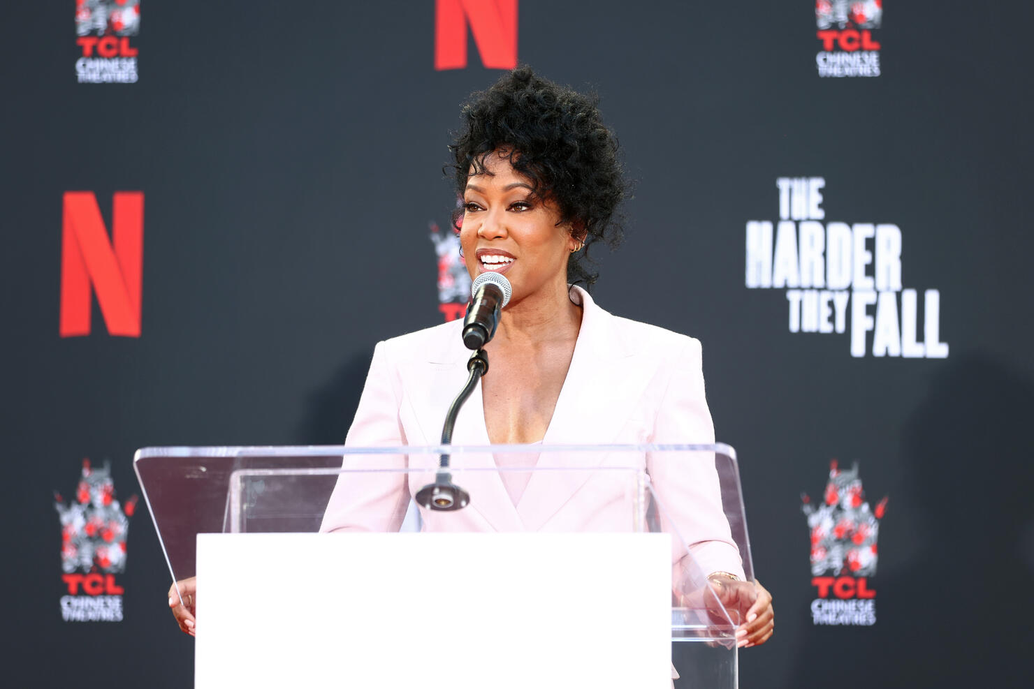 Oscar-Winner Regina King Places Her Handprints And Footprints In Cement TCL Chinese Theatre