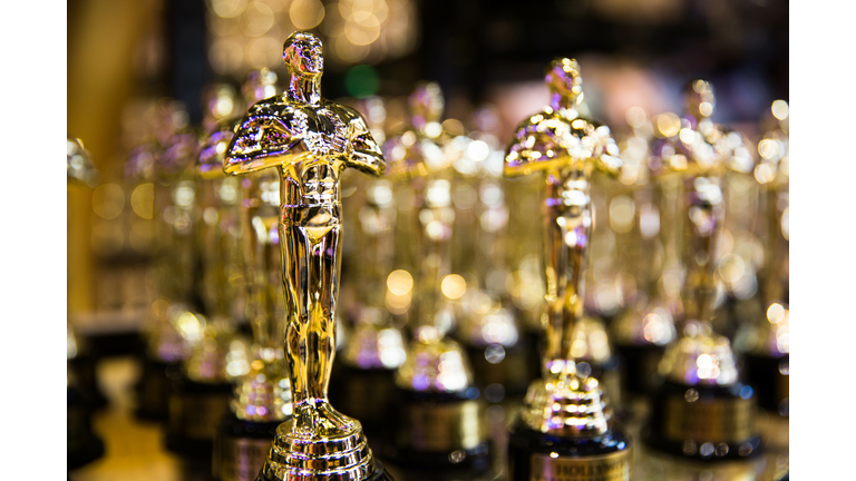 Hollywood, CA/ USA - July 26, 2018: Oscar golden award in a souvenir store on Hollywood Boulevard. Success and victory concept