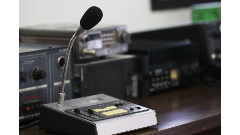 Amateur radio station: closeup of an a radio transceiver