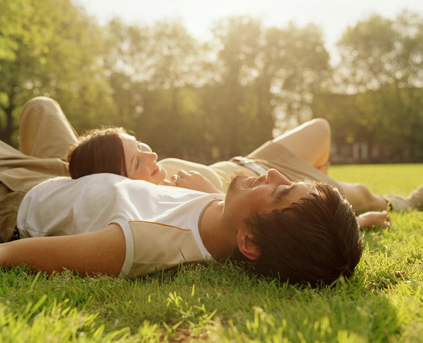 Couple Lying in Park