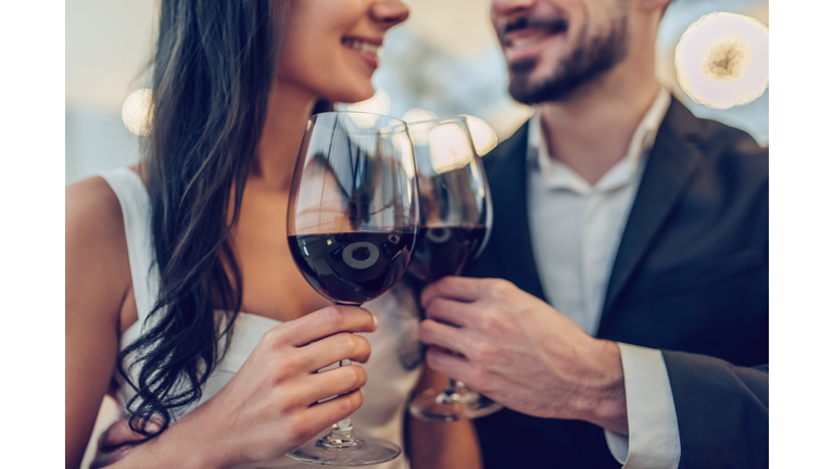 Romantic couple in restaurant