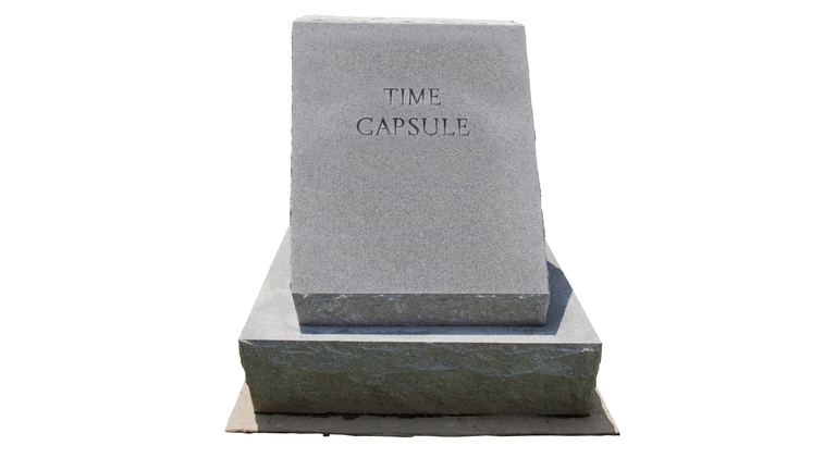 Granite Time Capsule with Copy Space