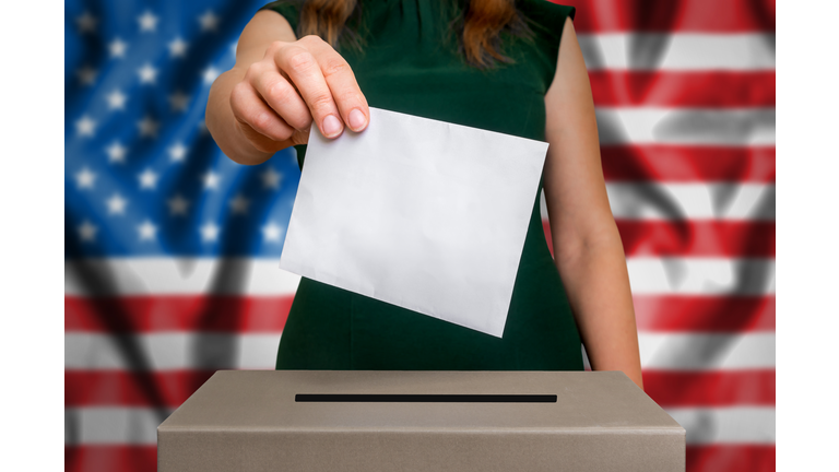 Election in USA - voting at the ballot box