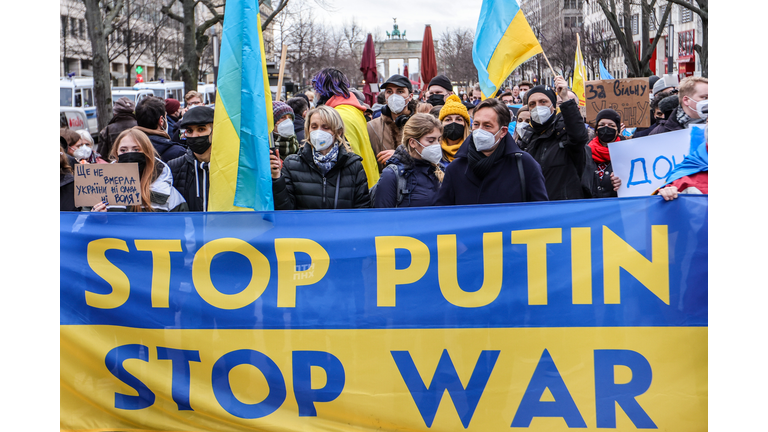 Youth Groups Protest Ukraine Intervention With Human Chain At Russian Embassy